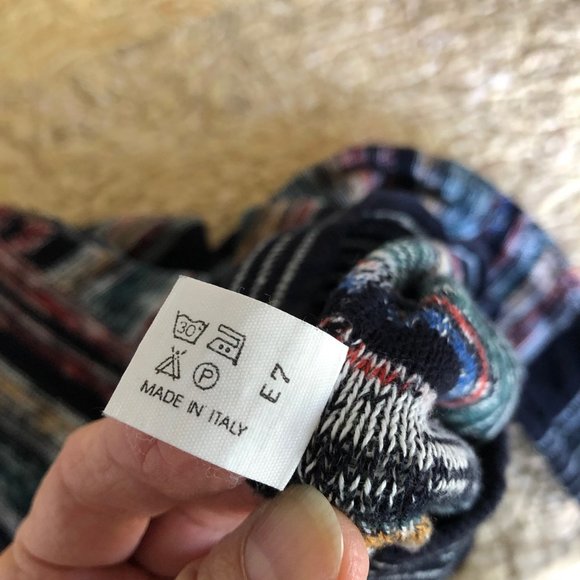 ITALIAN men's cotton V-neck striped multi-color - Picture 7 of 8